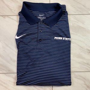 Nike Dri Fit Penn State Nittany Lions Golf Polo Blue White Stripe 2XL XXL
